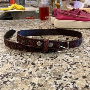 Vintage tooled leather belt
